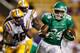 BATON ROUGE, LA - SEPTEMBER 01: Brandin Byrd #24 of the North Texas Mean Green runs past Kevin Minter #46 of the LSU Tigers at Tiger Stadium on September 1, 2012 in Baton Rouge, Louisiana. (Photo by Chris Graythen/Getty Images)