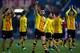 MADRID, SPAIN - DECEMBER 18: UE Sant Andreu players greets their fans after the Copa del Rey Round of 32 second leg match between Club Atletico de Madrid and Sant Andreu at Vivente Calderon Stadium on December 18, 2013 in Madrid, Spain. (Photo by Gonzalo Arroyo Moreno/Getty Images)