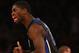 NEW YORK, NY - NOVEMBER 29: Amile Jefferson #21 of the Duke Blue Devils celebrates a basket against the Arizona Wildcats during their championship game of the NIT Season Tip Off at Madison Square Garden on November 29, 2013 in New York City. (Photo by Al Bello/Getty Images)