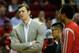 HOUSTON, TX - DECEMBER 18: Omer Asik #3 of the Houston Rockets waits near the bench before the game against the Chicago Bulls at Toyota Center on December 18, 2013 in Houston, Texas. NOTE TO USER: User expressly acknowledges and agrees that, by downloading and or using this photograph, User is consenting to the terms and conditions of the Getty Images License Agreement. (Photo by Scott Halleran/Getty Images)