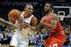 Dec 19, 2013; Oklahoma City, OK, USA; Oklahoma City Thunder point guard Russell Westbrook (0) handles the ball while defended by Chicago Bulls point guard Marquis Teague (25) during the third quarter at Chesapeake Energy Arena. Mandatory Credit: Mark D. Smith-USA TODAY Sports
