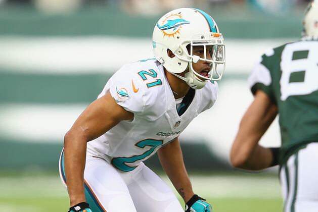 Miami Dolphins CB Brent Grimes was sidelined late with injury...