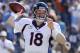 SAN DIEGO, CA - NOVEMBER 10: Peyton Manning #18 of the Denver Broncos throws a touchdown pass to Julius Thomas #80 against the San Diego Chargers during the football game at Qualcomm Stadium November 10, 2013 in San Diego, California. (Photo by Kevork Djansezian/Getty Images)