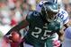 PHILADELPHIA, PA - OCTOBER 20: Running back LeSean McCoy #25 of the Philadelphia Eagles looks for room to run as linebacker Bruce Carter #54 of the Dallas Cowboys chases him in the first half during a game at Lincoln Financial Field on October 20, 2013 in Philadelphia, Pennsylvania. The Cowboys defeated the Eagles 17-3. (Photo by Rich Schultz /Getty Images)