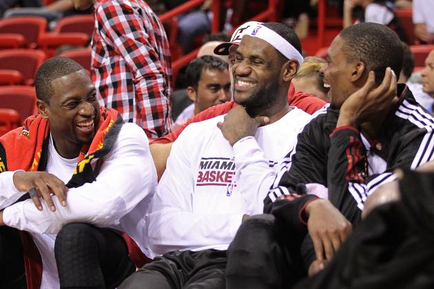 LeBron James and Dwyane Wade Videobomb Chris Bosh with Human Wheelbarrow