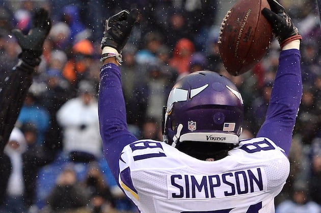 Vikings Receiver Simpson Has No Trouble Finding Drama On, off Field