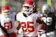 OAKLAND, CA - DECEMBER 15: Jamaal Charles #25 of the Kansas City Chiefs runs for a touchdown against the Oakland Raiders at O.co Coliseum on December 15, 2013 in Oakland, California. (Photo by Jed Jacobsohn/Getty Images)