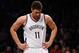 NEW YORK, NY - DECEMBER 12: Brook Lopez #11 of the Brooklyn Nets looks on during the first half against the Los Angeles Clippers at Barclays Center on December 12, 2013 in the Brooklyn borough of New York City. NOTE TO USER: User expressly acknowledges and agrees that, by downloading and/or using this photograph, user is consenting to the terms and conditions of the Getty Images License Agreement. (Photo by Maddie Meyer/Getty Images)