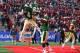 Dec 21, 2013; Albuquerque, NM, USA; Colorado State Rams wide receiver Charles Lovett (4) celebrates with teammates after catching a touchdown in the first quarter against the Washington State Cougars during the Gildan New Mexico Bowl at University Stadium. Mandatory Credit: Mark J. Rebilas-USA TODAY Sports