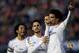 PAMPLONA, SPAIN - DECEMBER 14: Pepe (R) of Real Madrid CF celebrates scoring their second goal with Francisco Roman Alarcon alias Isco (L) during the La Liga match between CA Osasuna and Real Madrid CF at Estadio El Sadar de Navarra on December 14, 2013 in Pamplona, Spain. (Photo by Gonzalo Arroyo Moreno/Getty Images)