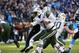 Dec 15, 2013; Charlotte, NC, USA; New York Jets quarterback Geno Smith (7) hands the ball off in the first quarter at Bank of America Stadium. Mandatory Credit: Bob Donnan-USA TODAY Sports