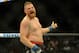 Aug 31, 2013; Milwaukee, WI, USA; Josh Barnett reacts after beating Frank Mir (not pictured) during the UFC-164 bout at BMO Harris Bradley Center. Mandatory Credit: Benny Sieu-USA TODAY Sports