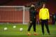 LONDON, ENGLAND - OCTOBER 21: Borussia Dortmund coach Jurgen Klopp and assistant Zeljko Buvac look on during a Borussia Dortmund training session ahead of the UEFA Champions League Group F match against Arsenal at Emirates Stadium on October 21, 2013 in London, England. (Photo by Mike Hewitt/Getty Images)