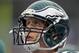 Dec 15, 2013; Minneapolis, MN, USA; Philadelphia Eagles quarterback Nick Foles (9) looks on during the third quarter against the Minnesota Vikings at Mall of America Field at H.H.H. Metrodome. The Vikings defeated the Eagles 48-30. Mandatory Credit: Brace Hemmelgarn-USA TODAY Sports