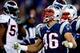 FOXBORO, MA - NOVEMBER 24: Fullback James Develin #46 of the New England Patriots reacts against the Denver Broncos during a game at Gillette Stadium on November 24, 2013 in Foxboro, Massachusetts. (Photo by Jared Wickerham/Getty Images)