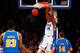 NEW YORK, NY - DECEMBER 19: Rasheed Sulaimon #14 of the Duke Blue Devils dunks the ball in the second half against Zach LaVine #14 of the UCLA Bruins during the CARQUEST Auto Parts Classic on December 19, 2013 at Madison Square Garden in New York City. (Photo by Jim McIsaac/Getty Images)