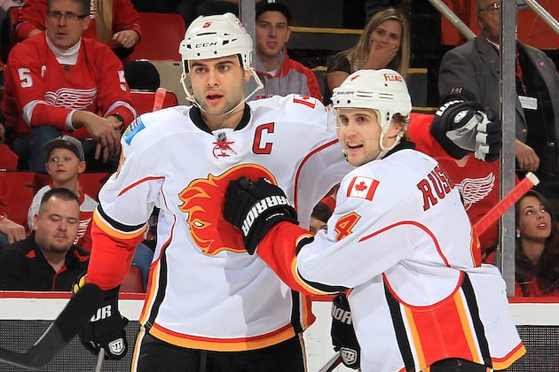 Joe Colborne and Mark Giordano Lift Flames to Shootout Win over Blues