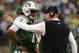 EAST RUTHERFORD, NJ - DECEMBER 22: Quarterback Geno Smith #7 of the New York Jets talks to head coach Rex Ryan of the New York Jets in the second half of against the Cleveland Browns at MetLife Stadium on December 22, 2013 in East Rutherford, New Jersey. (Photo by Ron Antonelli/Getty Images)