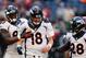 HOUSTON, TX - DECEMBER 22: Peyton Manning #18 of the Denver Broncos celebrates with Demaryius Thomas #88 and Montee Ball #28 after Manning set the NFL record for touchdown passes in a season with 51, in a 37-13 defeat of the Houston Texans at Reliant Stadium on December 22, 2013 in Houston, Texas. (Photo by Scott Halleran/Getty Images)