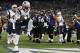 Before the victory dance, LeGarrette Blount (No. 29) trampled the Ravens for 19 yards on four carries, including a seven-yard touchdown run.