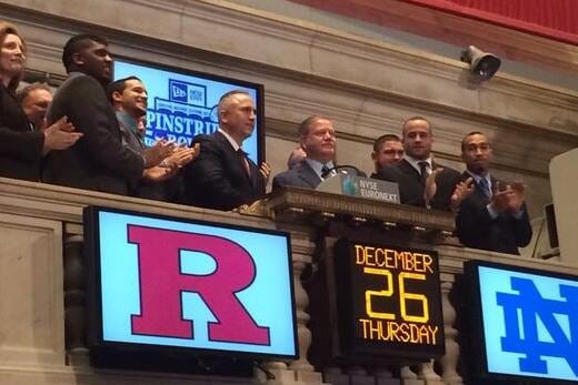 Video: Notre Dame's Brian Kelly, Rutgers' Kyle Flood Rang the NYSE Bell