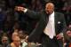 NEW YORK, NY - DECEMBER 25: Head coach Mike Woodson of the New York Knicks yells at his players during the first half against the Oklahoma City Thunder in an NBA basketball game at Madison Square Garden on December 25, 2013 in New York City. The Thunder defeated the Knicks 123-94. NOTE TO USER: User expressly acknowledges and agrees that, by downloading and/or using this photograph, user is consenting to the terms and conditions of the Getty Images License Agreement. (Photo by Rich Schultz /Getty Images)