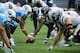 HOUSTON, TX - SEPTEMBER 15: The line of scrimmage is seen on the field during the game between the Tennessee Titans and the Houston Texans at Reliant Stadium on September 15, 2013 in Houston, Texas. (Photo by Scott Halleran/Getty Images)