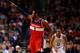 BOSTON, MA - DECEMBER 21: John Wall #2 of the Washington Wizards reacts following a made basket in the first quarter against the Boston Celtics during the game at TD Garden on December 21, 2013 in Boston, Massachusetts. NOTE TO USER: User expressly acknowledges and agrees that, by downloading and or using this photograph, User is consenting to the terms and conditions of the Getty Images License Agreement. (Photo by Jared Wickerham/Getty Images)