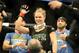 Feb 23, 2013; Anaheim, CA, USA; Ronda Rousey celebrates after defeating Liz Carmouche (not pictured) after their UFC women's world bantamweight championship bout at the Honda Center. Mandatory Credit: Jayne Kamin-Oncea-USA TODAY Sports
