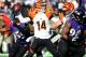 Nov 10, 2013; Baltimore, MD, USA; Cincinnati Bengals quarterback Andy Dalton (14) throws a pass during the game against the Baltimore Ravens at M&T Bank Stadium. Mandatory Credit: Evan Habeeb-USA TODAY Sports