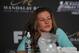 April 13, 2013; Las Vegas, NV, USA; Miesha Tate speaks to media following her loss at the TUF 17 Finale at the Mandalay Bay Events Center. Mandatory Credit: Gary A. Vasquez-USA TODAY Sports