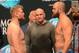 Dec 27, 2013; Las Vegas, NV, USA; Josh Barnett (left) and Travis Browne face off for their UFC Heavyweight Bout on December 28 at the MGM Grand Garden Arena. Mandatory Credit: Jayne Kamin-Oncea-USA TODAY Sports