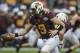 Dec 27, 2013; Houston, TX, USA; Minnesota Golden Gophers quarterback Philip Nelson (9) hands the ball off during the first quarter of the Texas Bowl against the Syracuse Orange at Reliant Stadium . Mandatory Credit: Troy Taormina-USA TODAY Sports