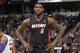 SACRAMENTO, CA - DECEMBER 27: LeBron James #8 of the Miami Heat reacts during the game against the Sacramento Kings at Sleep Train Arena on December 27, 2013 in Sacramento, California. NOTE TO USER: User expressly acknowledges and agrees that, by downloading and or using this photograph, User is consenting to the terms and conditions of the Getty Images Agreement. Mandatory Copyright Notice: Copyright 2013 NBAE (Photo by Rocky Widner/NBAE via Getty Images)