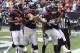 HOUSTON, TX - DECEMBER 01: Ben Tate #44 of the Houston Texans celebrates with DeAndre Hopkins #10, Chris Myers #55 and Greg Jones #33 after scoring in the second quarter at Reliant Stadium on December 1, 2013 in Houston, Texas. (Photo by Bob Levey/Getty Images)