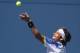 Sep 4, 2013; New York, NY, USA; David Ferrer (ESP) serves to Richard Gasquet (FRA) on day ten of the 2013 US Open at USTA Billie Jean King National Tennis Center. Mandatory Credit: Jerry Lai-USA TODAY Sports