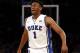 Dec 19, 2013; New York, NY, USA; Duke Blue Devils forward Jabari Parker (1) stands on the court against the UCLA Bruins during the first half at Madison Square Garden. The Blue Devils won 80-63. Mandatory Credit: Adam Hunger-USA TODAY Sports