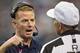 ARLINGTON, TX - OCTOBER 6: Head Coach Jason Garrett of the Dallas Cowboys discusses a call with the Referee during a game against the Denver Broncos at AT&T Stadium on October 6, 2013 in Arlington, Texas. The Broncos defeated the Cowboys 51-48. (Photo by Wesley Hitt/Getty Images)