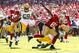 Sep 8, 2013; San Francisco, CA, USA; Green Bay Packers cornerback Sam Shields (37) breaks up a pass intended for San Francisco 49ers wide receiver Anquan Boldin (81) in the third quarter at Candlestick Park. The 49ers defeated the Packers 34-28. Mandatory Credit: Cary Edmondson-USA TODAY Sports