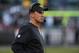 Dec 29, 2013; Oakland, CA, USA; Oakland Raiders head coach Dennis Allen on the sideline against the Denver Broncos during the fourth quarter at O.co Coliseum. The Denver Broncos defeated the Oakland Raiders 34-14. Mandatory Credit: Kelley L Cox-USA TODAY Sports