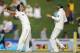 ABU DHABI, UNITED ARAB EMIRATES - JANUARY 28: Abdur Rehman of Pakistan celebrates with Junaid Khan after dismissing James Anderson of England to win the second Test match between Pakistan and England at Sheikh Zayed Stadium on January 28, 2012 in Abu Dhabi, United Arab Emirates. (Photo by Gareth Copley/Getty Images)