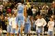 EAST LANSING, MI - DECEMBER 04: Brice Johnson #11 of the North Carolina Tar Heels reacts, as teammates look on, to beating the Michigan State Spartans 79-65 at the Jack T. Breslin Student Events Center on December 4, 2013 in East Lansing, Michigan. (Photo by Gregory Shamus/Getty Images)