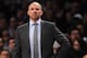 NEW YORK, NY - DECEMBER 18: Brooklyn Nets head coach Jason Kidd looks on during the second half against the Washington Wizards at Barclays Center on December 18, 2013 in the Brooklyn borough of New York City. The Wizards defeat the Nets 113-107. NOTE TO USER: User expressly acknowledges and agrees that, by downloading and/or using this photograph, user is consenting to the terms and conditions of the Getty Images License Agreement. (Photo by Maddie Meyer/Getty Images)