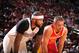 HOUSTON, TX - DECEMBER 31: Chandler Parsons #25 of the Houston Rockets and DeMarcus Cousins #15 of the Sacramento Kings battle for the rebound on December 31, 2013 at the Toyota Center in Houston, Texas. NOTE TO USER: User expressly acknowledges and agrees that, by downloading and or using this photograph, User is consenting to the terms and conditions of the Getty Images License Agreement. Mandatory Copyright Notice: Copyright 2013 NBAE (Photo by Bill Baptist/NBAE via Getty Images)