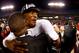 CHARLOTTE, NC - DECEMBER 07: Quarterback Jameis Winston #5 of the Florida State Seminoles celebrates on the field after defeating the Duke Blue Devils 45-7 in the ACC Championship game at Bank of America Stadium on December 7, 2013 in Charlotte, North Carolina. (Photo by Streeter Lecka/Getty Images)