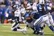 INDIANAPOLIS, IN - OCTOBER 20: Peyton Manning #18 of the Denver Broncos is sacked during the game against the Indianapolis Colts at Lucas Oil Stadium on October 20, 2013 in Indianapolis, Indiana. (Photo by Andy Lyons/Getty Images)