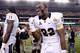 GLENDALE, AZ - JANUARY 01: Defensive back Jared Henry #22 of the UCF Knights celebrates on the field after defeating the Baylor Bears 52-42 in the Tostitos Fiesta Bowl at University of Phoenix Stadium on January 1, 2014 in Glendale, Arizona. (Photo by Jennifer Stewart/Getty Images)
