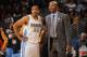 DENVER, CO - NOVEMBER 7: Andre Miller #24 of the Denver Nuggets speaks with Brian Shaw Head Coach against the Atlanta Hawks on November 7, 2013 at the Pepsi Center in Denver, Colorado. NOTE TO USER: User expressly acknowledges and agrees that, by downloading and/or using this Photograph, user is consenting to the terms and conditions of the Getty Images License Agreement. Mandatory Copyright Notice: Copyright 2013 NBAE (Photo by Bart Young/NBAE via Getty Images)