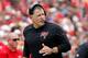 Nov 17, 2013; Tampa, FL, USA; Tampa Bay Buccaneers head coach Greg Schiano against the Atlanta Falcons during the first half at Raymond James Stadium. Mandatory Credit: Kim Klement-USA TODAY Sports