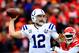 KANSAS CITY, MO - DECEMBER 22: Quarterback Andrew Luck #12 of the Indianapolis Colts passes during the game against the Kansas City Chiefs at Arrowhead Stadium on December 22, 2013 in Kansas City, Missouri. (Photo by Jamie Squire/Getty Images)